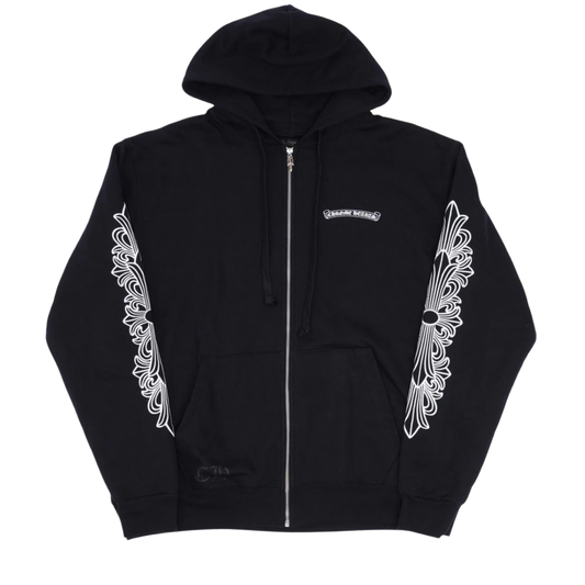 CHROME HEARTS 'ASPEN EXCLUSIVE' BLACK THERMAL LINED ZIP UP HOODIE