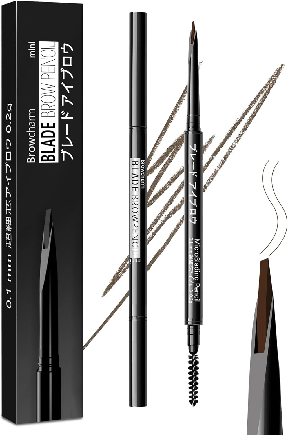 Eyebrow Fashion Ultra Fine 0.0004 inch (0.1 mm) 24 Hours No Fall Natural Finish Long Lasting Waterproof Sweat Proof Popular Eyebrow Pencil Eyebrow Pencil Eyebrow Pen for Men Easy to Draw