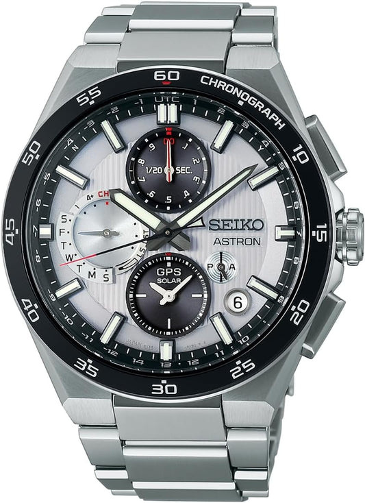 Seiko Astron SBXC153 GPS Solar Watch, GPS Satellite Radio Watch, Core Shop Exclusive Distribution Limited Wristwatch, Men's ASTRON NEXTER Dual Time Chronograph, Titanium, Bracelet Type