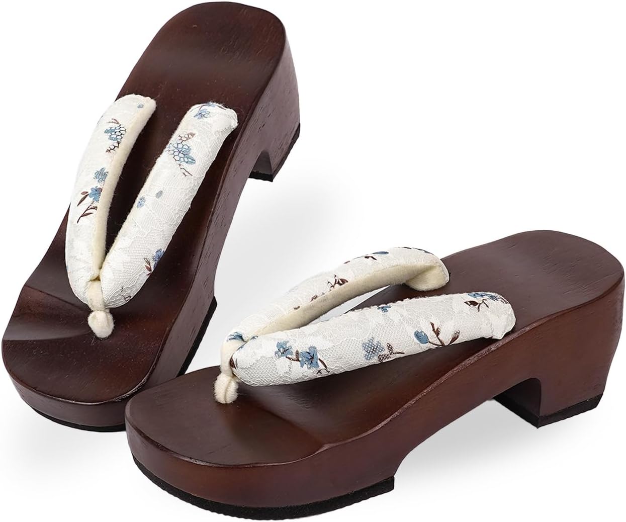 Amemari Women's Heel Clogs, Yukata, Thick Bottom, Style Up, Arch Fit, Painless, Embroidery, Lace, Thong, Half Moon Type, Heels, Fashionable, Puffy Thong, Yukata, Sandals, Yukata Accessories, Dull