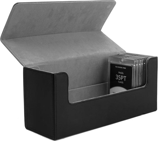 Deck Case, Trekking Case, Magnetic Loader Case, PU Leather, Holds 33 Magnetic Loaders, Holds 800 Cards, Large Capacity, Sleeve Compatible, Trading Card Case (Holds 800 Cards, Black