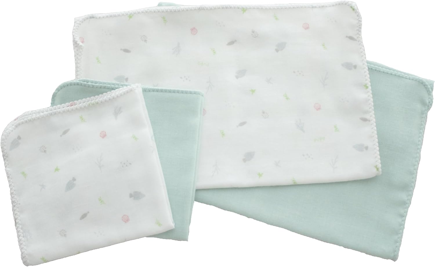 PUPO Bath Set, 2 Gauze Handkerchiefs, 2 Gauze Handkerchiefs, 10.6 x 10.6 inches (27 x 27 cm), Bathing Gauze → 10.6 x 27.6 inches (27 x 70 cm), Made in Japan, Kindergarten Preparation (Marine Pattern)