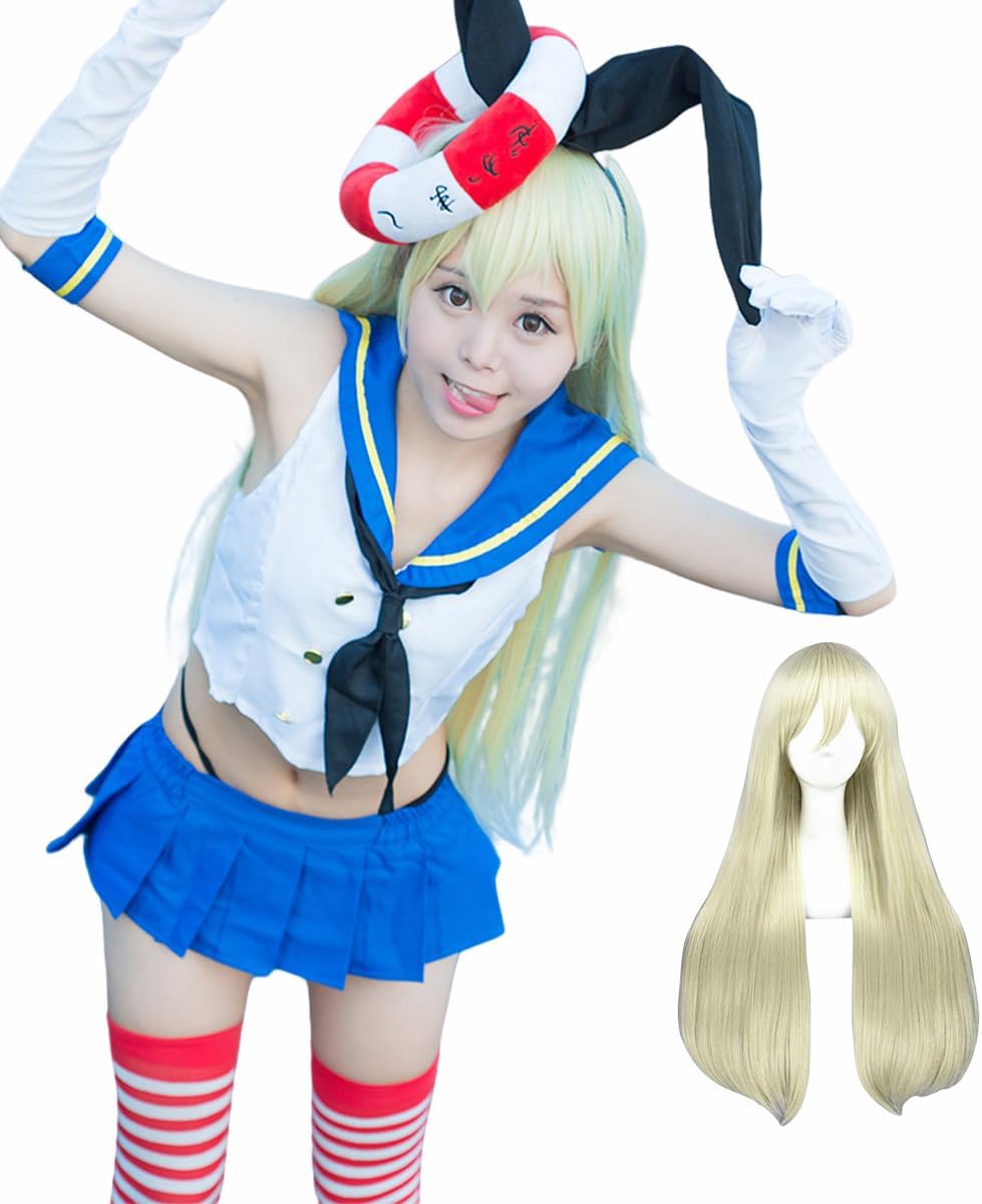 Kan/Colle Cosplay With Wig Shima/kaze Island/Wind Cosplay Cute Kantai Collection cosplay Costume Outfit Anime