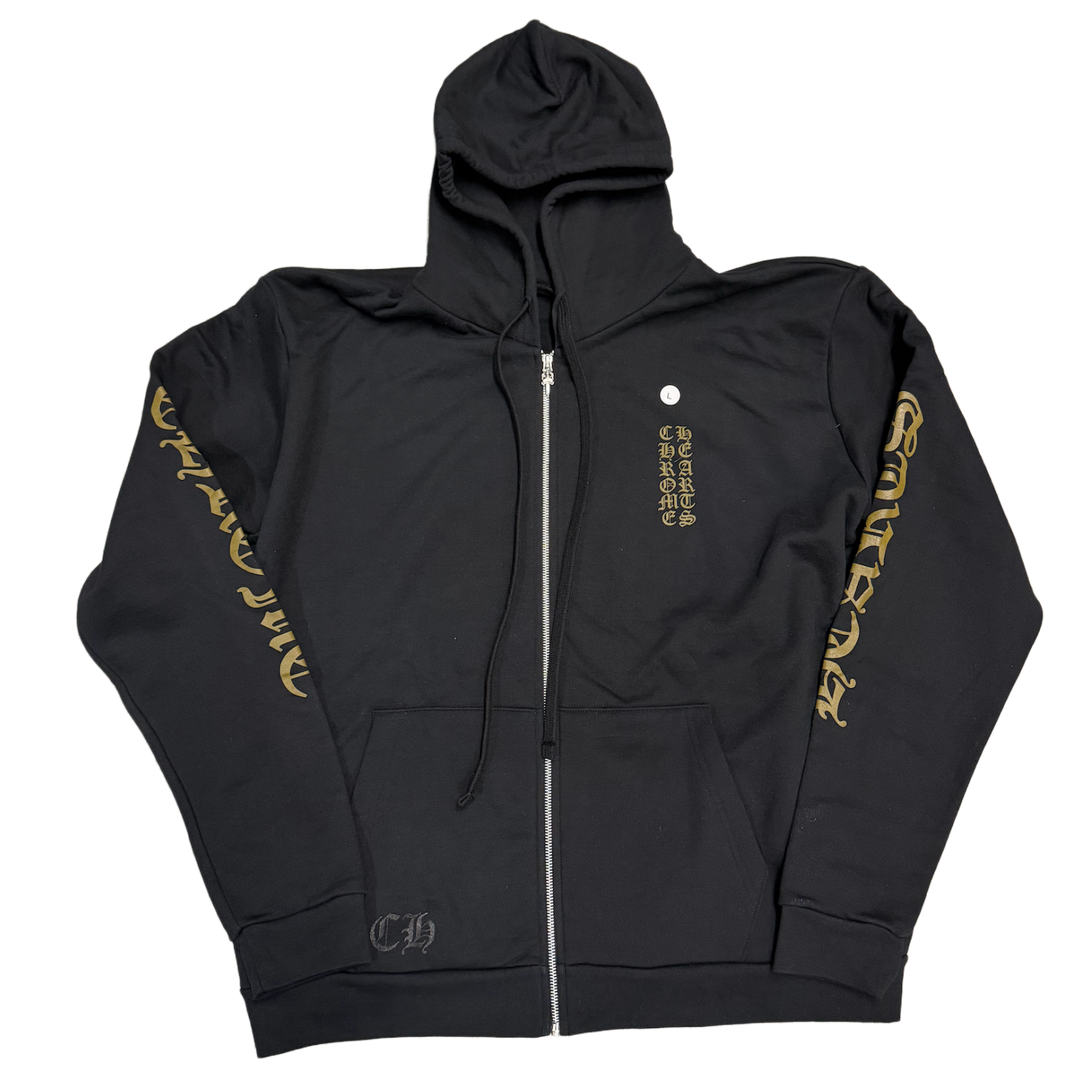 CHROME HEARTS 'OLIVE' VERTICAL LOGO ZIP-UP
