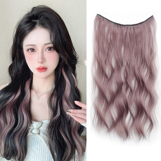 One Touch Color Extension, Color Extension, 19.7 inches (50 cm), Synthetic Hair, Long Curled, Hair Extension, Cosplay, Heat Resistant, Korean Style, Party, Fashion, Performance, Extension