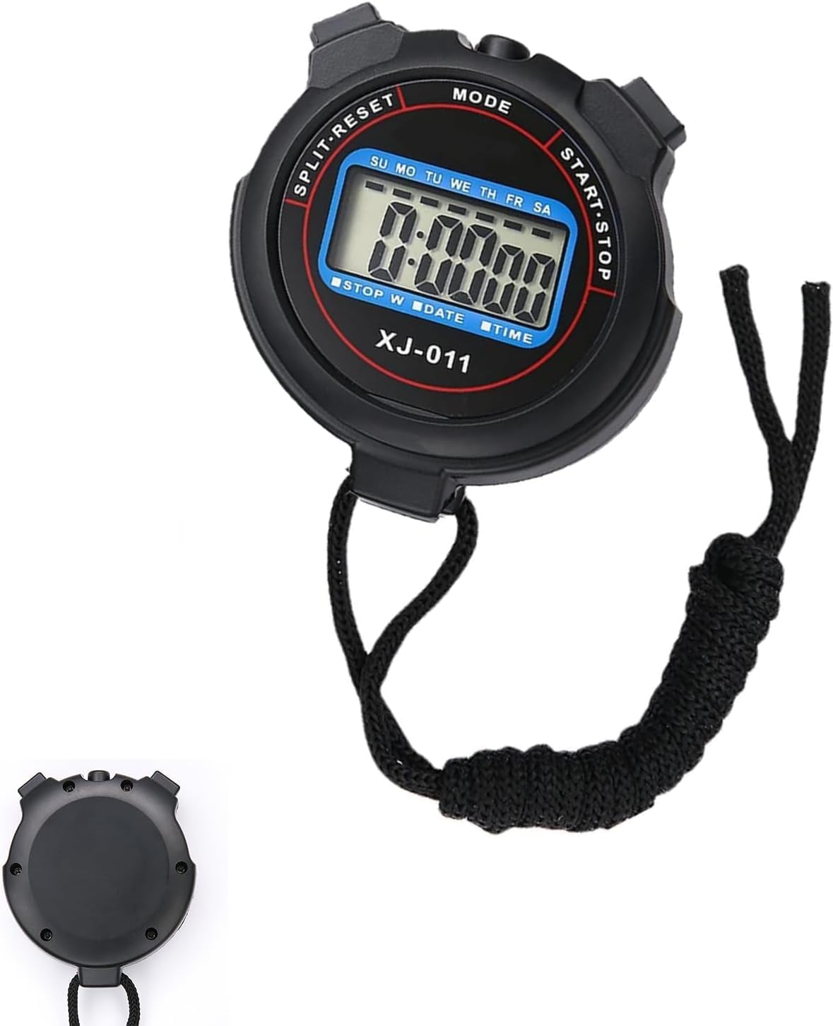 Phyxiul Stopwatch Sports Large Split Screen Timer Alarm Clock Intermittent Training Timer Outdoor Divide Stopwatch Countdown Waterproof Rainproof Type Countdown Timer with Strap