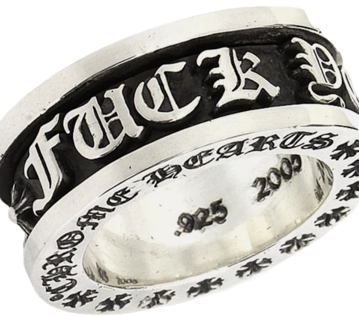 CHROME HEARTS 'FUCK YOU' SPINNER RING