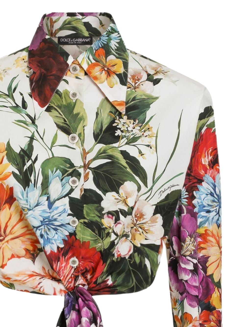 Dolce  Gabbana ドルチェ＆ガッバーナフラワープリントコットンシャツ - Image 1