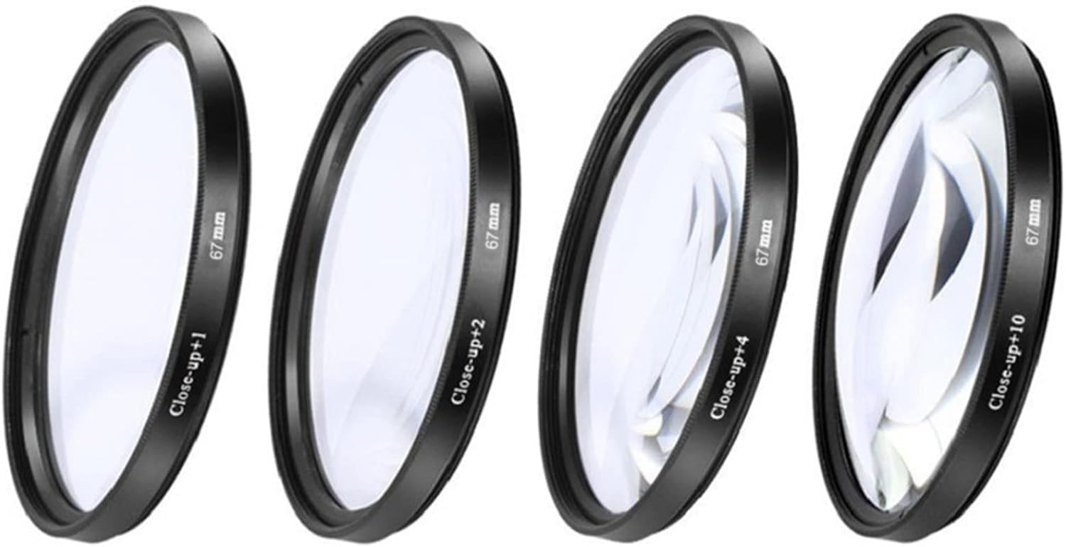 2023 49-77mm +1+2+4+10 Close Up Filter Optical Magnifier Camera Macro Lens Set for Nikon Pentax Sony DSLR