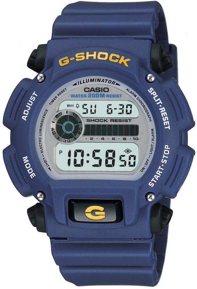 Casio Men's G-Shock Quartz Watch with Rubber Strap, Blue, 23.75 (Model: DW-9052-2V), blue, Quartz Watch, Chronograph, Digital