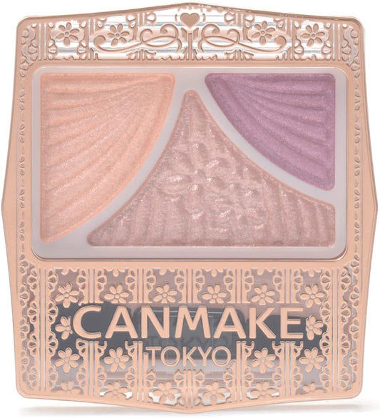 Canmake Powder Juicy Pure Eyes 15 Sunset Kiss, 0.05 oz (1.2 g), Shiny, Transparent, Pearl, Glitter, Wet Gloss, Purple