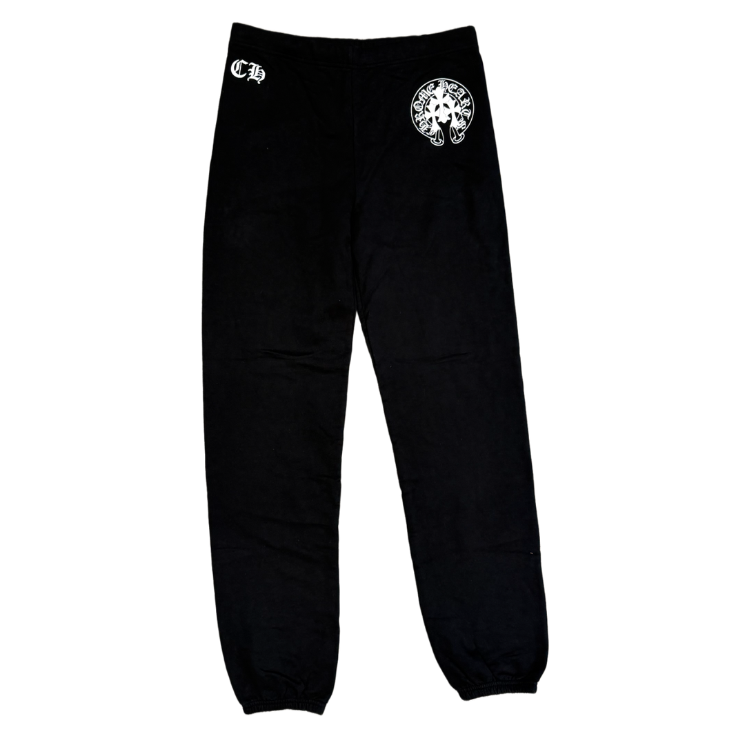 CHROME HEARTS 'TRIPLE CROSS HORSESHOE' BLACK SWEATPANTS