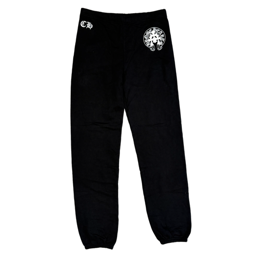 CHROME HEARTS 'TRIPLE CROSS HORSESHOE' BLACK SWEATPANTS