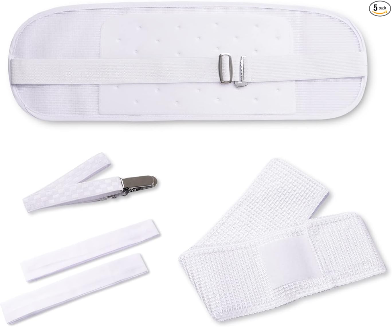 Amemari Yukata Dressing Accessories, 5-piece Set, Easy Mesh, All White Version (Dressing Belt / Mesh Front Plate Belt Included, Mesh Front Belt Included, Waist Straps), Japanese Style Accessory Set, F