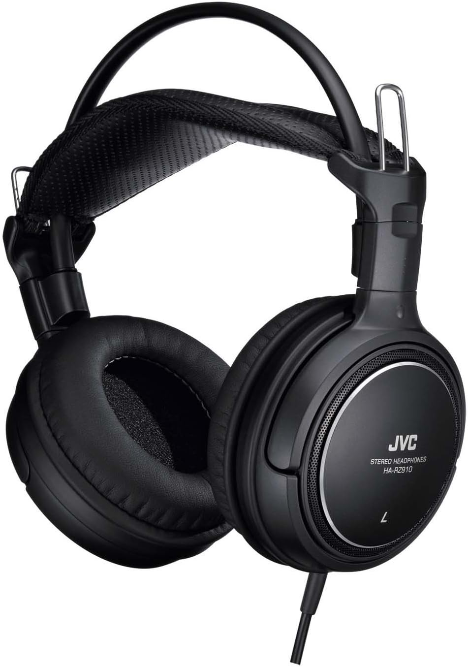 JVC HA-RZ910 Indoor Television Gaming Stereo Headphones with 1.2m + 2.3m Extension Cord, Black, Wired