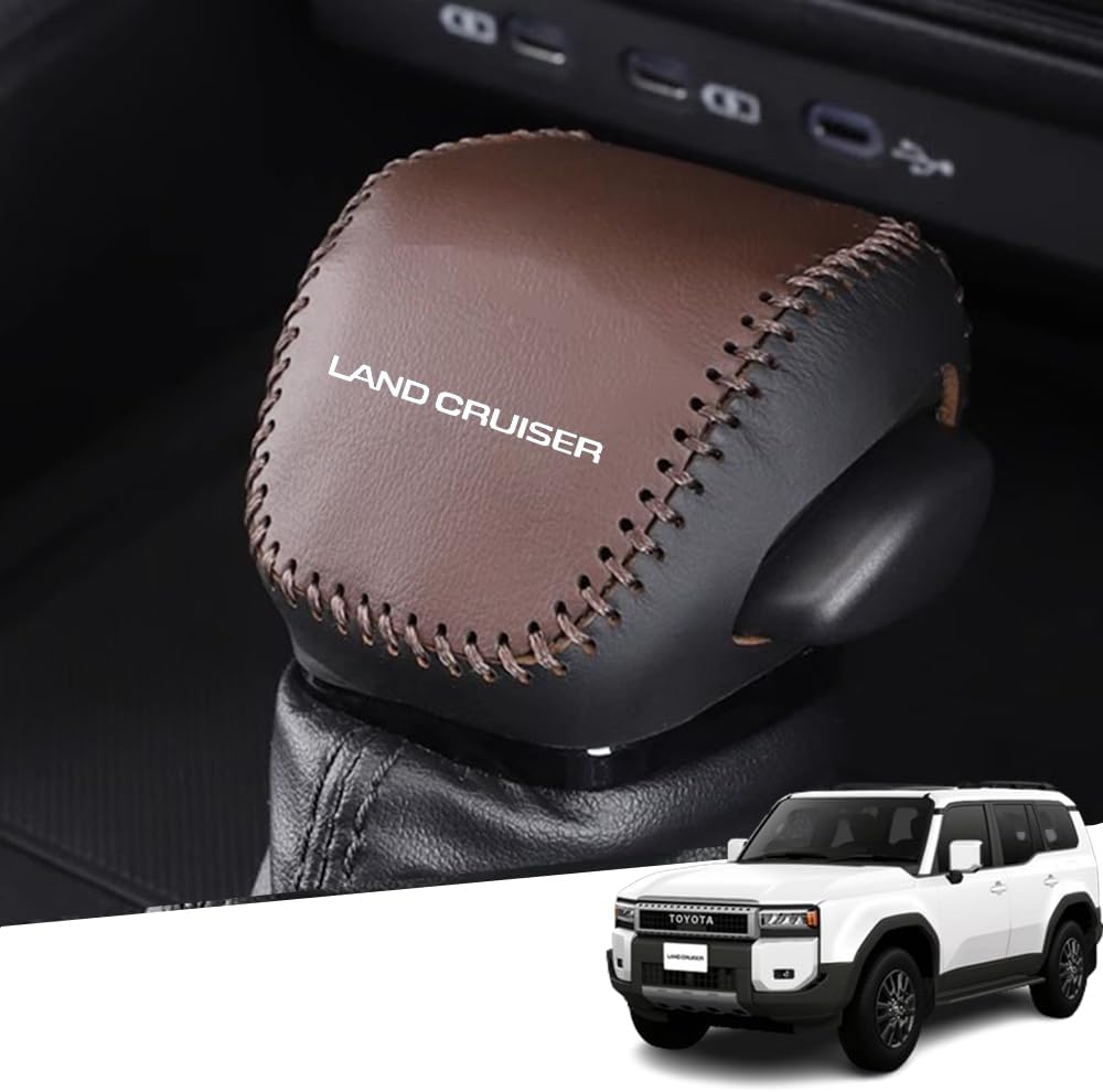 Compatible New Model Land Cruiser 250 250 Series (April 2024 and up), Genuine Leather Material Shift Knob Cover, Interior Custom Parts, Accessories Scratch-Resistant, Easy Installation