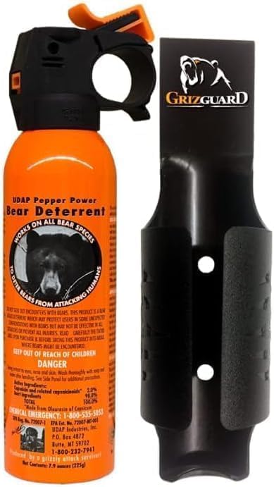UDAP Bear Repellent Spray with Holster (Approved by the US Forest Guard), Bear Spray, Commercial Use, Municipal Deployment, Corporate Holster, USA Certified Product