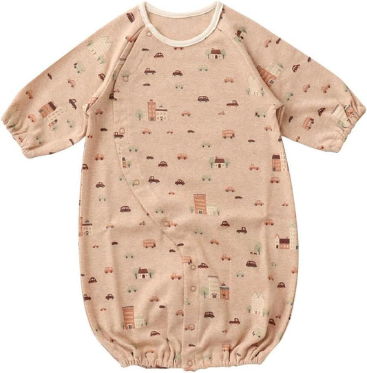 Cream de Coco 30-96173 Smooth Car Pattern Two-Way All (Crotch Snap Replacement) Newborn Baby Clothes, 100% Cotton, 19.7 - 27.6 inches (50 - 70 cm), All Seasons, Cute Car, Bus, Casual, Warm, Cool, Boys