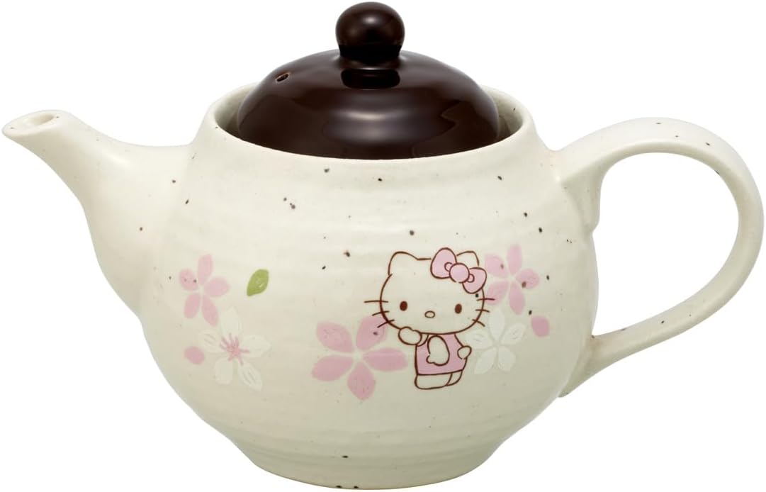 Skater CHMP1-A Mino Pot, Teapot, 15.2 fl oz (450 ml), Hello Kitty Sakura, Sanrio, Diameter 4.5 x Height 4.5 x Width 7.7 inches (11.5 x 11.5 x 19.5 cm)
