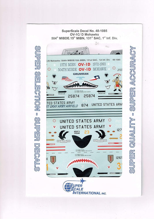 Super Scale 1/48 OV-1C/D Mohawk 504th MIBDE Plastic Model Decal [48-1085]