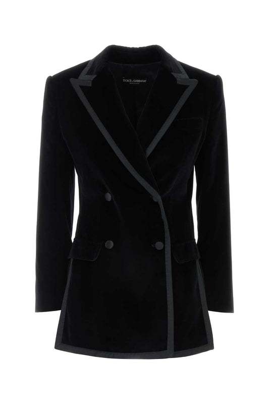 Dolce  Gabbana Dolce＆Gabbana Black Velvet Blazer - Image 1