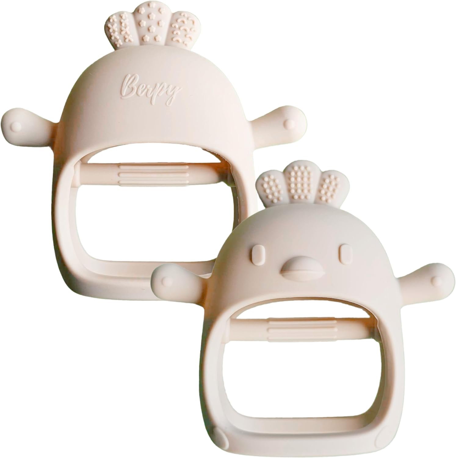 Burpee Chicken Chicken Teething Silicone Food Grade Toy Teething Safe Material Release Baby Newborn Baby BPA Free 0 Years Old (Beige)