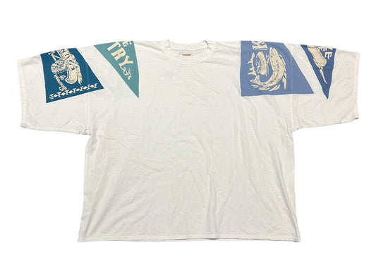 KAPITAL 'KOCHI & ZEPHYROS' BLUE FLAGS OVERSIZED JERSEY TEE