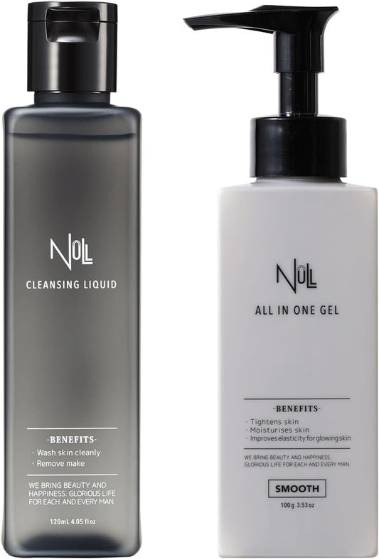 NULL Cleansing Men's Makeup Remover, Square Plug, Pore Stain, No Face Washing, Cleansing Liquid + All-in-One Gel Set, Face Wash & Lotion