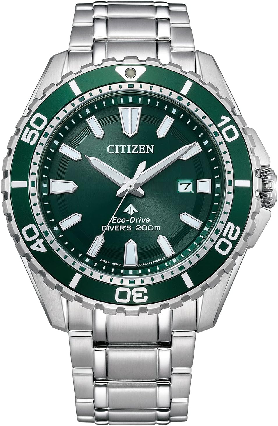 CITIZEN PROMASTER BN0199-53X Wristwatch, Waterproof, 658.6 ft (200 m), Eco-Drive, Men's, Outdoor, Luminous, Date and Second Hand, Marine, Diving, Green, Silver