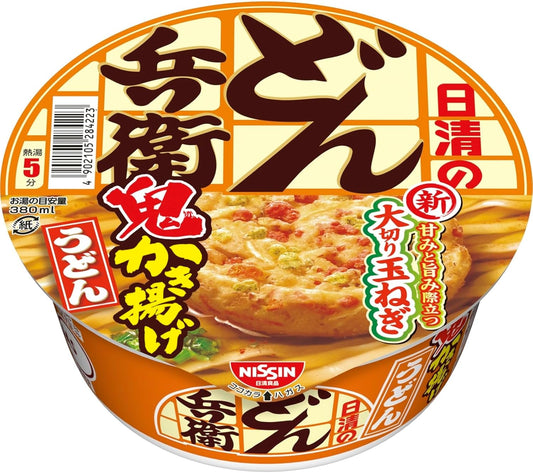 Donbee Demon Kakiage Udon Noodles (Large Sliced Onions with Excellent Sweetness and Flavor), Nissin Foods Cup Noodles, 3.4 oz (96 g) x 12 Packs