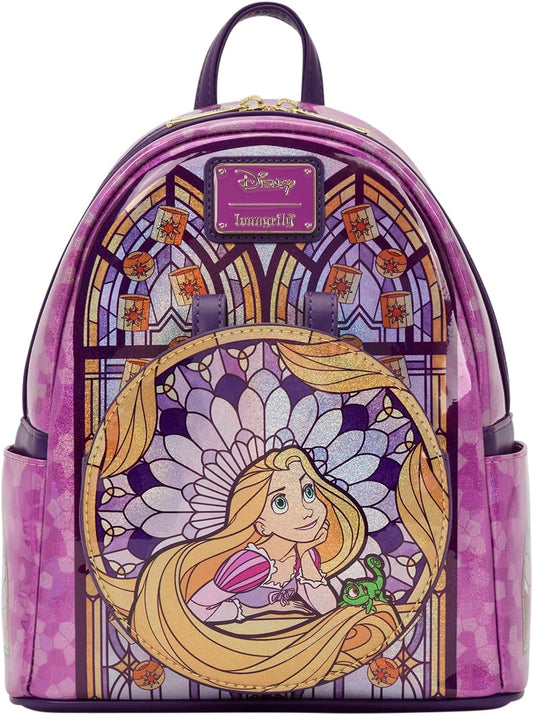 Loungefly Disney Stained Glass: Rapunzel Mini-mochila, exclusiva de Amazon