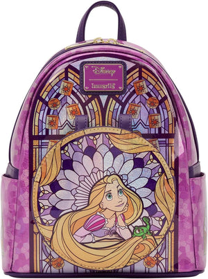 Loungefly Disney Stained Glass: Rapunzel Mini-mochila, exclusiva de Amazon