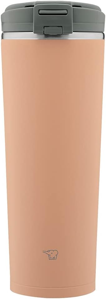 ZOJIRUSHI Stainless Steel Tumbler 400ml 【Portable Tumbler】Easy to Clean Seamless Lid Washable Parts 2 Keeps Hot and Cold Carry Tumbler Cinnamon Beige SX-KA40-CM
