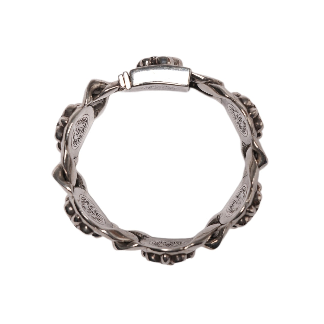 CHROME HEARTS 'FLEUR DE LIS' CUBAN 5 LINK BRACELET
