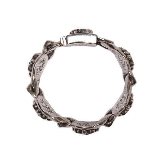 CHROME HEARTS 'FLEUR DE LIS' CUBAN 5 LINK BRACELET