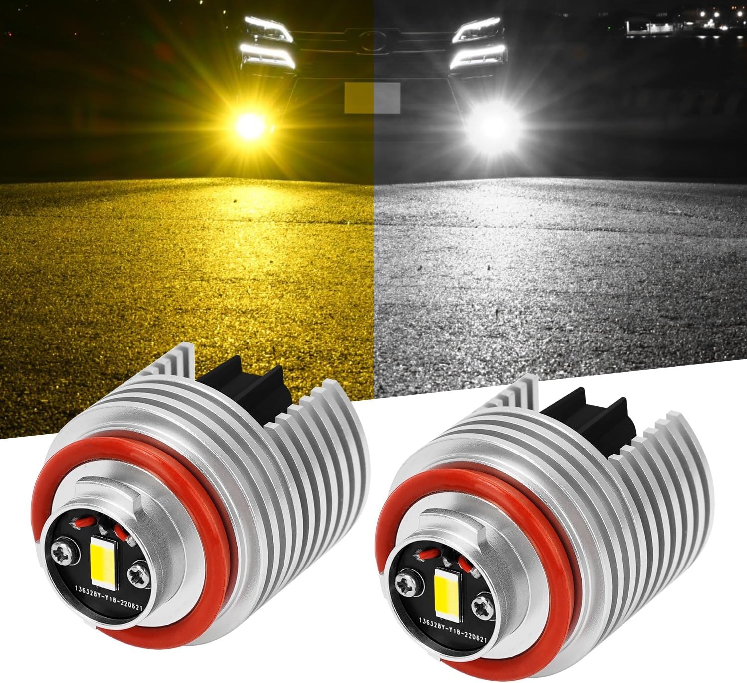BORDAN L1B LED Fog Lamp, New Model Toyota Genuine Replacement, White/Yellow, 2 Color Switching, Memory Function, Explosive Light, 12,000 LM, 20 W x 2, Vehicle Inspection Compatible, Pong Mounting, No