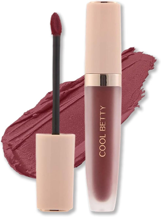 Moose Mud Lip, Fluffy, Matte Lip Glaze, Colorized Lip, Highly Moisturizing x Light Texture, Etuse-Style Natural Finish, Hard to Stick to Mask (06-Claret)