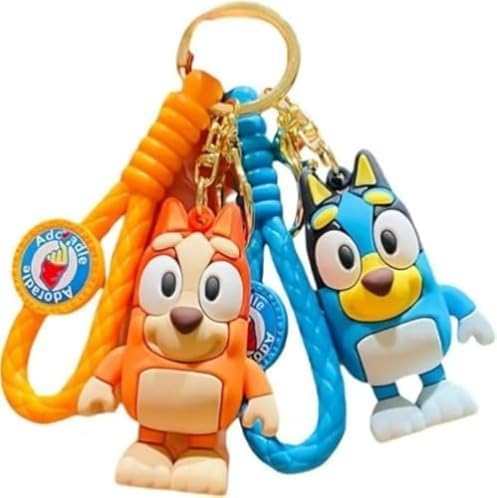 Bruy Keychain Set of 2, Dog Anime Keyring Pendant, Bag Decoration, Anti-Lost for Children and Adults