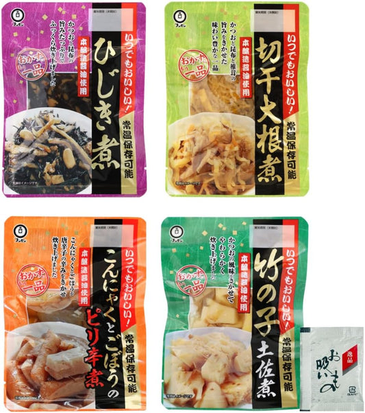 [LDK of Aji] Bunsen Room Temperature Side Dishes x 4 Bags Set (Bonus Soup Ingredients) (1 Each Type, 4 Bags Total)