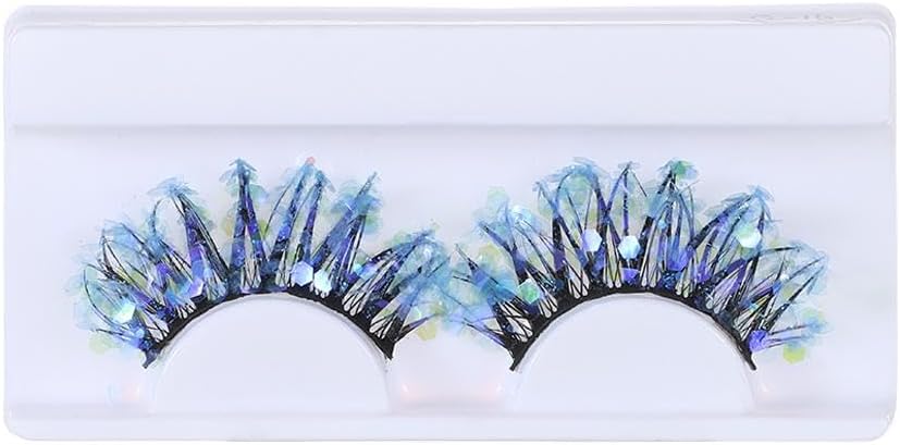 1 Pair 25mm 3D Luminous Mink Lashes Fluffy Dramatic Eyelashes Messy Long False Eyelashes Makeup Sequin Eyelash (Q-01)