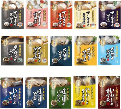 Kaneyoshi, Hokkaido Nemuro Seafood, Retort, Side Dish, Seafood, Home Izakaya, Set of 10 Types, Sanma, Sardines, Mackerel, Scallops, Can be Storeed at Room Temperature, Emergency Food, Disaster