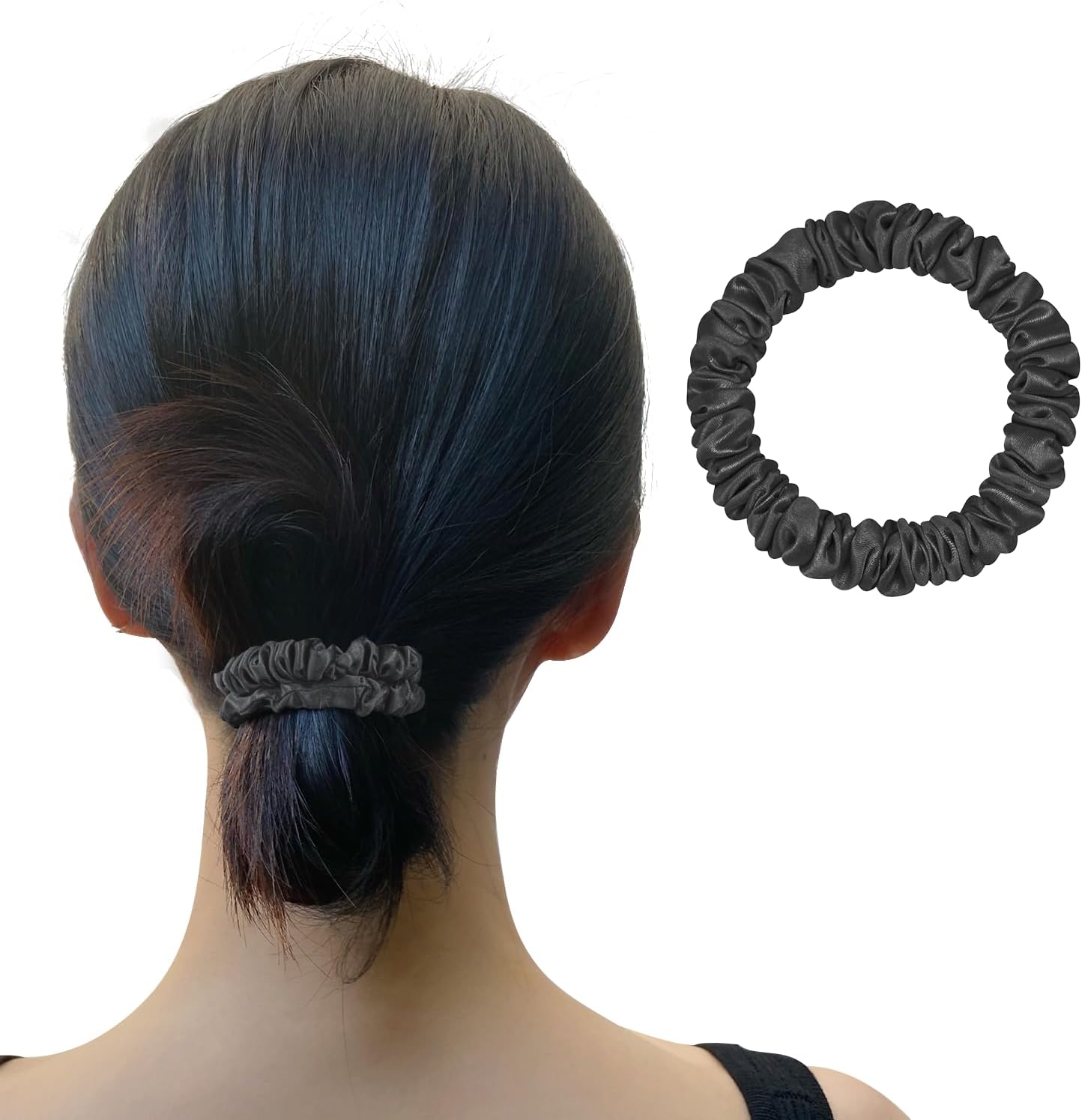 Utukky Silk Hair Rubber Silk Scrunchy Volume, Stylish, Adult 100% Natural Silk, 6A Class, Hair Accessories, Hair Accessories, Anti-Static, Gentle on Hair, Mature Gift, Set of 1