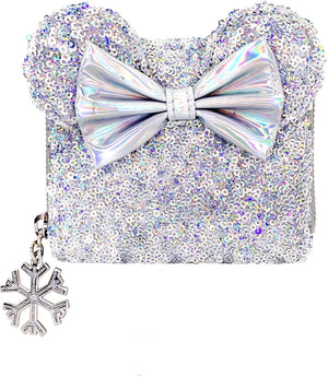 Loungefly X LASR - Cartera exclusiva de Minnie con lentejuelas holográficas de Disney