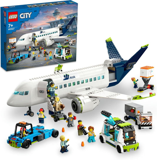 LEGO City 60367 Passenger Plane Toy, Toy, Birthday Present, Blocks, Boys, Girls, Children, 7 Years Old, 8 Years Old, 9 Years Old, Elementary School Students, City Building, Vehicles, Cars, Mini Cars