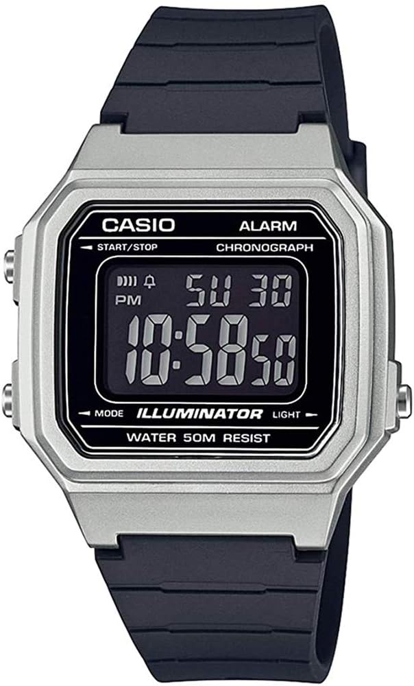 Casio Standard W-217HM-7B Wristwatch, Men's, Women's, Kids, Children, Boys, Girls, Chippukashi, Digital, Date, Silver, Black, Black, Overseas Model, sports