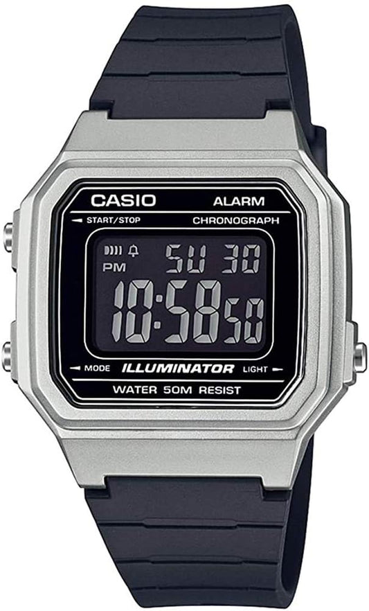 Casio Standard W-217HM-7B Wristwatch, Men's, Women's, Kids, Children, Boys, Girls, Chippukashi, Digital, Date, Silver, Black, Black, Overseas Model, sports