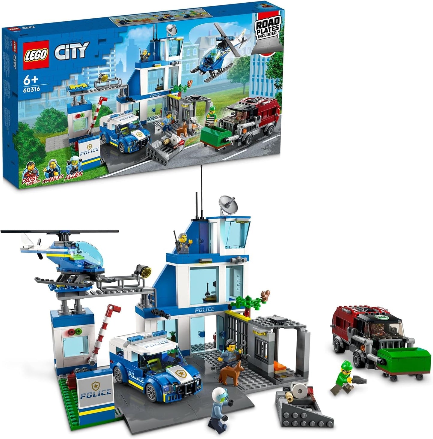 LEGO City Police Station 60316 Toy Blocks, Present, Birthday Gift, Educational Toy, For Boys and Girls, 6, 7, 8, 9 Years Old, Town Building, Patrol Car, Police