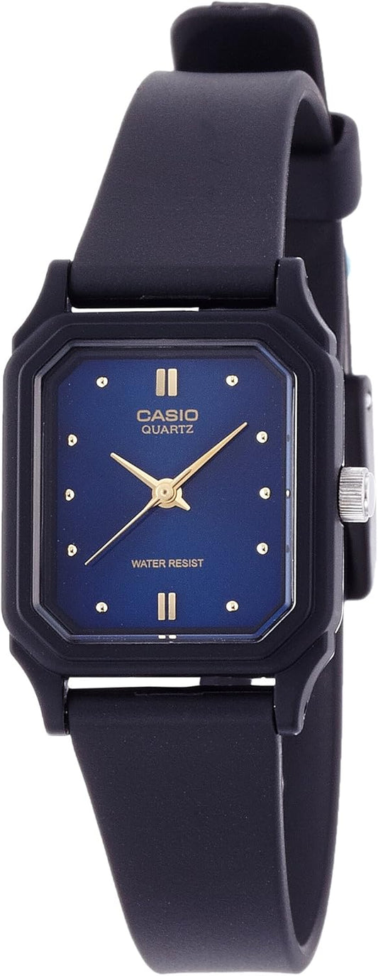 Casio import LQ-142E-2A Analog Wristwatch, Black, Dial Color - Blue, watch