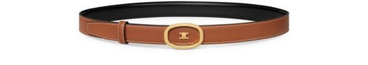 Medium 25mm reversible Celine alix belt in taurillon and natural calfskin - Image 1