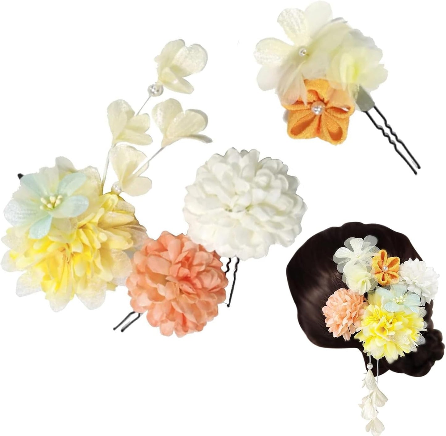 Coming-of-age Ceremony, Japanese Style, Yukata, Popular, Graduation Ceremony, Wedding, Shichi-Go-San Party, Thank You Party, New Year, Fireworks Display, Flowers, Dry Flowers, Hair Clip, Hair